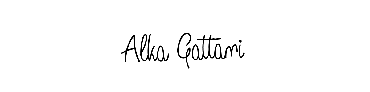 How to make Alka Gattani name signature. Use Angelique-Rose-font-FFP style for creating short signs online. This is the latest handwritten sign. Alka Gattani signature style 5 images and pictures png