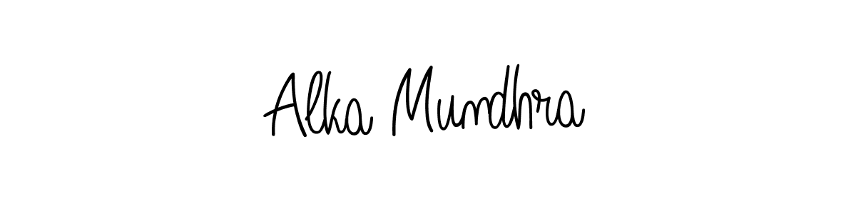 Create a beautiful signature design for name Alka Mundhra. With this signature (Angelique-Rose-font-FFP) fonts, you can make a handwritten signature for free. Alka Mundhra signature style 5 images and pictures png