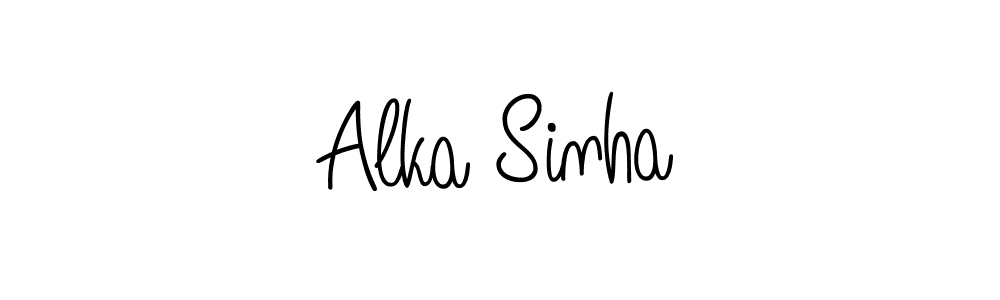 Alka Sinha stylish signature style. Best Handwritten Sign (Angelique-Rose-font-FFP) for my name. Handwritten Signature Collection Ideas for my name Alka Sinha. Alka Sinha signature style 5 images and pictures png