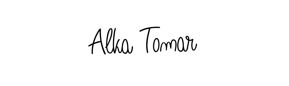 The best way (Angelique-Rose-font-FFP) to make a short signature is to pick only two or three words in your name. The name Alka Tomar include a total of six letters. For converting this name. Alka Tomar signature style 5 images and pictures png