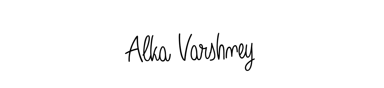 The best way (Angelique-Rose-font-FFP) to make a short signature is to pick only two or three words in your name. The name Alka Varshney include a total of six letters. For converting this name. Alka Varshney signature style 5 images and pictures png