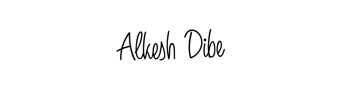 The best way (Angelique-Rose-font-FFP) to make a short signature is to pick only two or three words in your name. The name Alkesh Dibe include a total of six letters. For converting this name. Alkesh Dibe signature style 5 images and pictures png