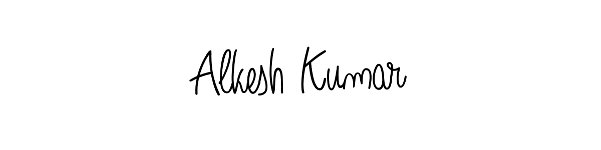 Use a signature maker to create a handwritten signature online. With this signature software, you can design (Angelique-Rose-font-FFP) your own signature for name Alkesh Kumar. Alkesh Kumar signature style 5 images and pictures png