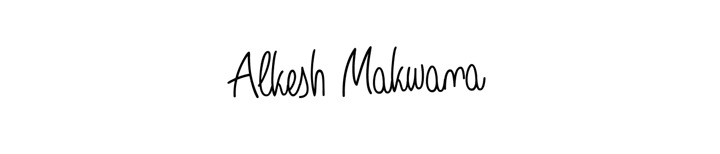 Use a signature maker to create a handwritten signature online. With this signature software, you can design (Angelique-Rose-font-FFP) your own signature for name Alkesh Makwana. Alkesh Makwana signature style 5 images and pictures png