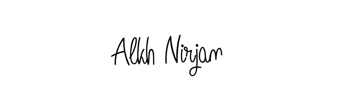 The best way (Angelique-Rose-font-FFP) to make a short signature is to pick only two or three words in your name. The name Alkh Nirjan include a total of six letters. For converting this name. Alkh Nirjan signature style 5 images and pictures png