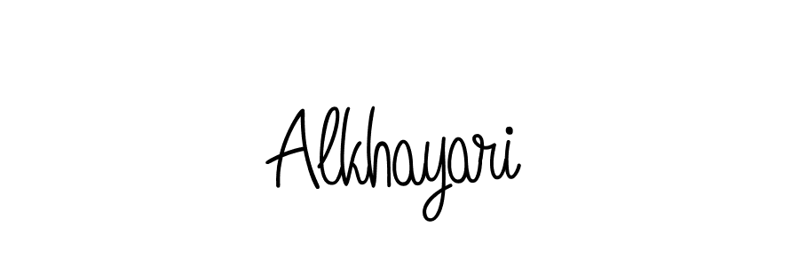 Make a beautiful signature design for name Alkhayari. With this signature (Angelique-Rose-font-FFP) style, you can create a handwritten signature for free. Alkhayari signature style 5 images and pictures png