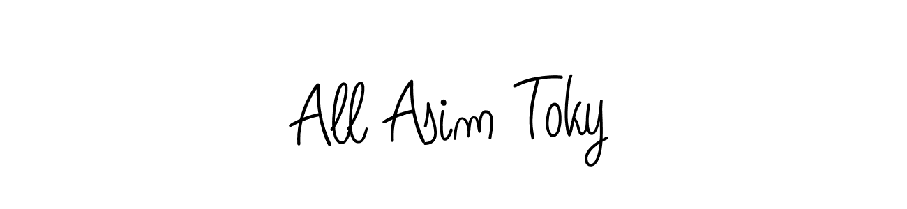 Use a signature maker to create a handwritten signature online. With this signature software, you can design (Angelique-Rose-font-FFP) your own signature for name All Asim Toky. All Asim Toky signature style 5 images and pictures png