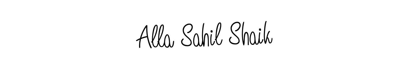 Make a beautiful signature design for name Alla Sahil Shaik. With this signature (Angelique-Rose-font-FFP) style, you can create a handwritten signature for free. Alla Sahil Shaik signature style 5 images and pictures png