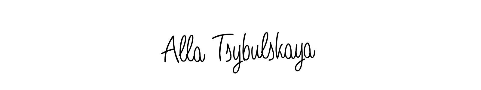 The best way (Angelique-Rose-font-FFP) to make a short signature is to pick only two or three words in your name. The name Alla Tsybulskaya include a total of six letters. For converting this name. Alla Tsybulskaya signature style 5 images and pictures png