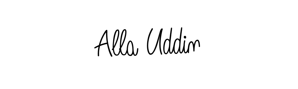 Use a signature maker to create a handwritten signature online. With this signature software, you can design (Angelique-Rose-font-FFP) your own signature for name Alla Uddin. Alla Uddin signature style 5 images and pictures png