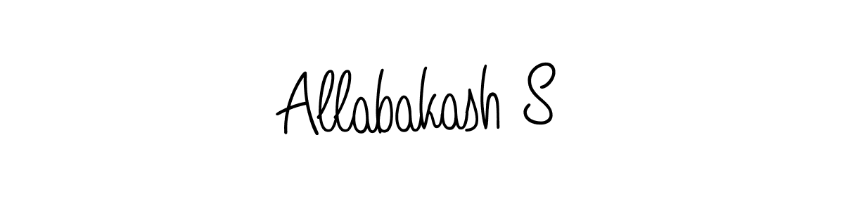 How to make Allabakash S name signature. Use Angelique-Rose-font-FFP style for creating short signs online. This is the latest handwritten sign. Allabakash S signature style 5 images and pictures png