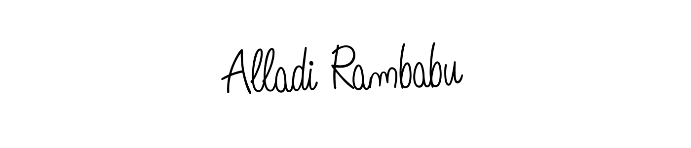 How to make Alladi Rambabu name signature. Use Angelique-Rose-font-FFP style for creating short signs online. This is the latest handwritten sign. Alladi Rambabu signature style 5 images and pictures png