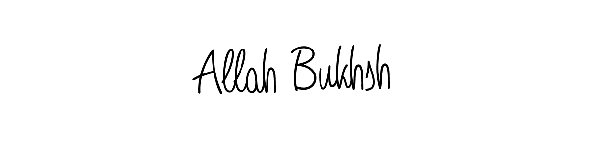 Make a beautiful signature design for name Allah Bukhsh. With this signature (Angelique-Rose-font-FFP) style, you can create a handwritten signature for free. Allah Bukhsh signature style 5 images and pictures png