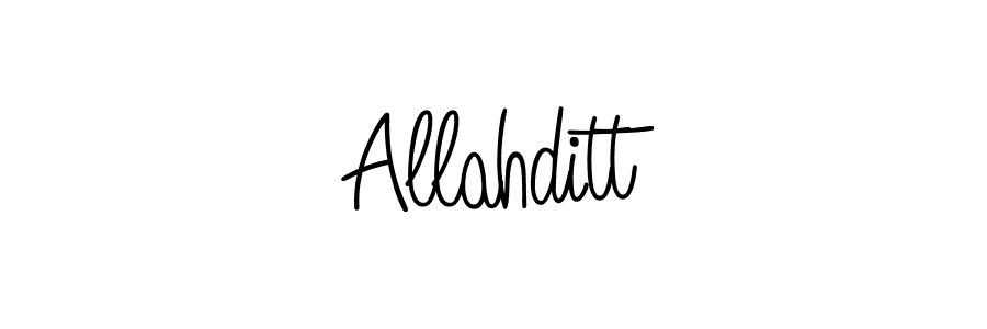 Use a signature maker to create a handwritten signature online. With this signature software, you can design (Angelique-Rose-font-FFP) your own signature for name Allahditt. Allahditt signature style 5 images and pictures png