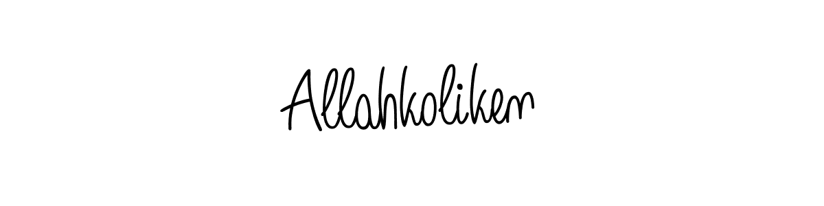 Design your own signature with our free online signature maker. With this signature software, you can create a handwritten (Angelique-Rose-font-FFP) signature for name Allahkoliken. Allahkoliken signature style 5 images and pictures png