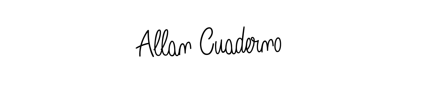 Use a signature maker to create a handwritten signature online. With this signature software, you can design (Angelique-Rose-font-FFP) your own signature for name Allan Cuaderno. Allan Cuaderno signature style 5 images and pictures png