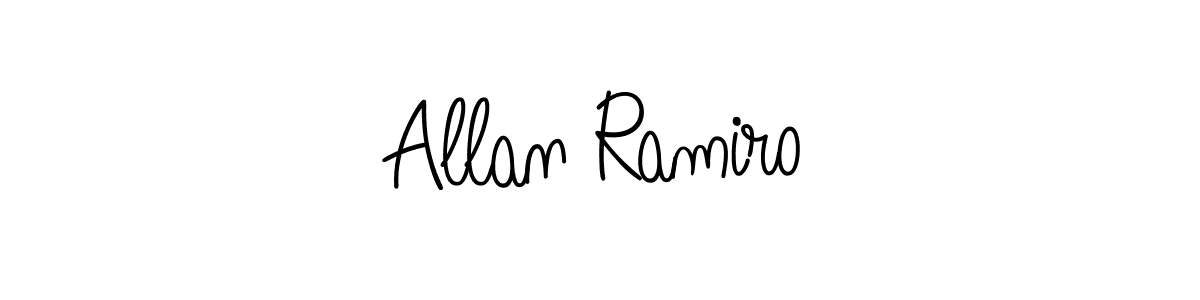 Use a signature maker to create a handwritten signature online. With this signature software, you can design (Angelique-Rose-font-FFP) your own signature for name Allan Ramiro. Allan Ramiro signature style 5 images and pictures png