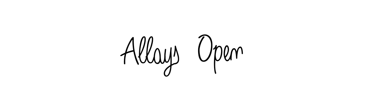 Make a beautiful signature design for name Allays  Open. With this signature (Angelique-Rose-font-FFP) style, you can create a handwritten signature for free. Allays  Open signature style 5 images and pictures png