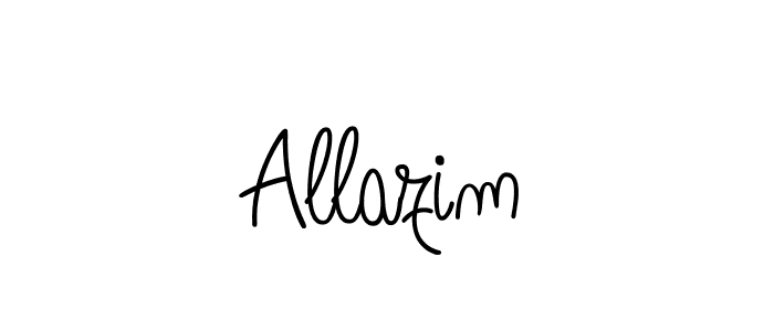 Make a beautiful signature design for name Allazim. With this signature (Angelique-Rose-font-FFP) style, you can create a handwritten signature for free. Allazim signature style 5 images and pictures png