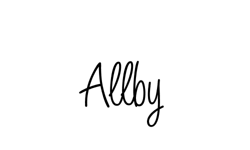 Allby stylish signature style. Best Handwritten Sign (Angelique-Rose-font-FFP) for my name. Handwritten Signature Collection Ideas for my name Allby. Allby signature style 5 images and pictures png