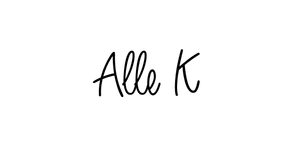How to Draw Alle K signature style? Angelique-Rose-font-FFP is a latest design signature styles for name Alle K. Alle K signature style 5 images and pictures png