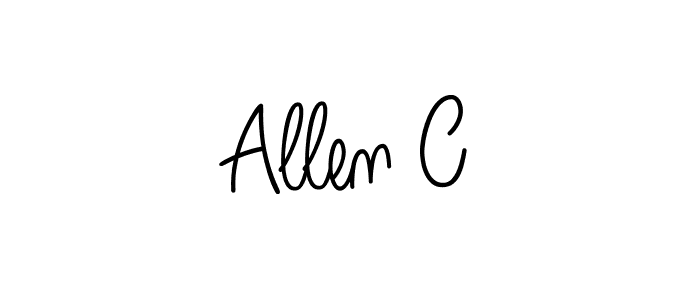 Allen C stylish signature style. Best Handwritten Sign (Angelique-Rose-font-FFP) for my name. Handwritten Signature Collection Ideas for my name Allen C. Allen C signature style 5 images and pictures png