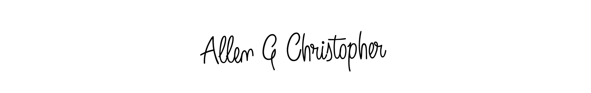 Use a signature maker to create a handwritten signature online. With this signature software, you can design (Angelique-Rose-font-FFP) your own signature for name Allen G Christopher. Allen G Christopher signature style 5 images and pictures png