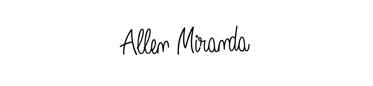 Use a signature maker to create a handwritten signature online. With this signature software, you can design (Angelique-Rose-font-FFP) your own signature for name Allen Miranda. Allen Miranda signature style 5 images and pictures png