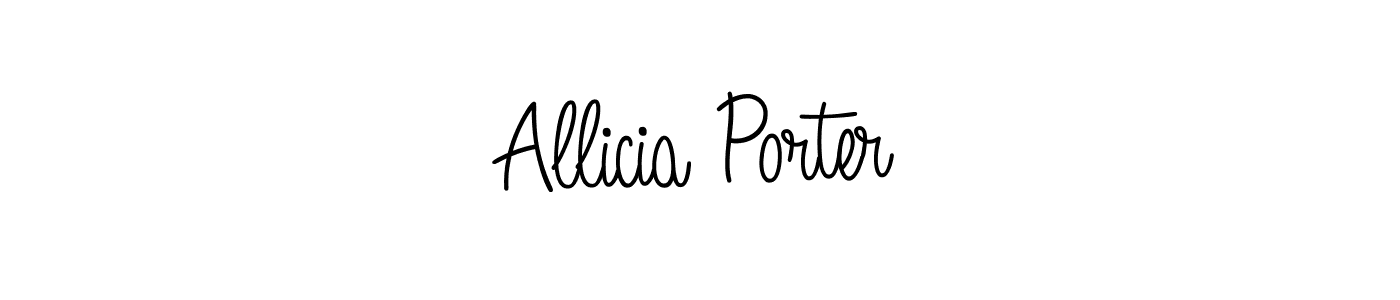 The best way (Angelique-Rose-font-FFP) to make a short signature is to pick only two or three words in your name. The name Allicia Porter include a total of six letters. For converting this name. Allicia Porter signature style 5 images and pictures png