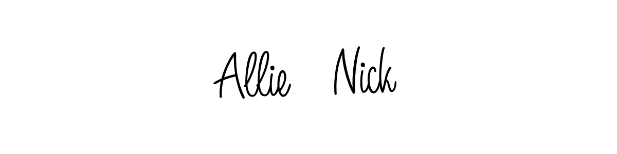 Allie   Nick stylish signature style. Best Handwritten Sign (Angelique-Rose-font-FFP) for my name. Handwritten Signature Collection Ideas for my name Allie   Nick. Allie   Nick signature style 5 images and pictures png