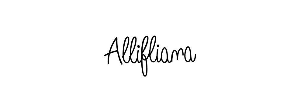 How to make Allifliana name signature. Use Angelique-Rose-font-FFP style for creating short signs online. This is the latest handwritten sign. Allifliana signature style 5 images and pictures png