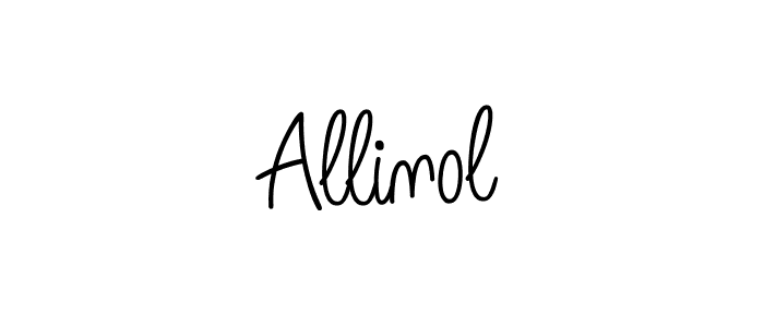 You should practise on your own different ways (Angelique-Rose-font-FFP) to write your name (Allinol) in signature. don't let someone else do it for you. Allinol signature style 5 images and pictures png