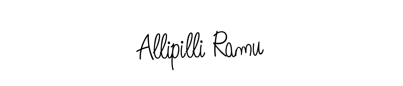 The best way (Angelique-Rose-font-FFP) to make a short signature is to pick only two or three words in your name. The name Allipilli Ramu include a total of six letters. For converting this name. Allipilli Ramu signature style 5 images and pictures png