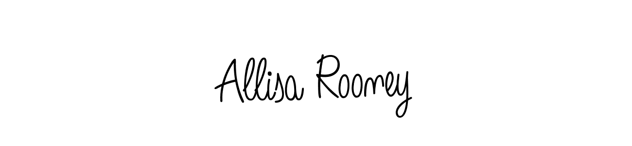 How to make Allisa Rooney name signature. Use Angelique-Rose-font-FFP style for creating short signs online. This is the latest handwritten sign. Allisa Rooney signature style 5 images and pictures png