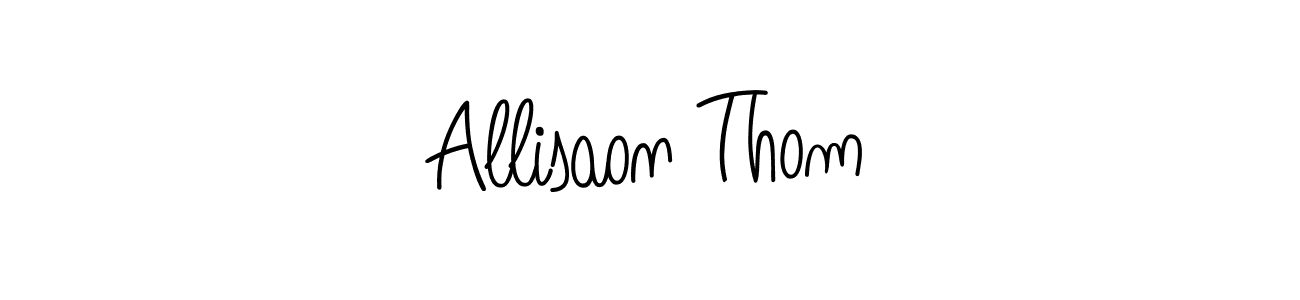 How to make Allisaon Thom name signature. Use Angelique-Rose-font-FFP style for creating short signs online. This is the latest handwritten sign. Allisaon Thom signature style 5 images and pictures png