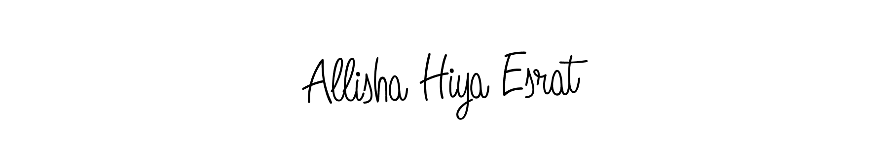 Also we have Allisha Hiya Esrat name is the best signature style. Create professional handwritten signature collection using Angelique-Rose-font-FFP autograph style. Allisha Hiya Esrat signature style 5 images and pictures png