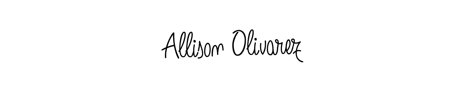 The best way (Angelique-Rose-font-FFP) to make a short signature is to pick only two or three words in your name. The name Allison Olivarez include a total of six letters. For converting this name. Allison Olivarez signature style 5 images and pictures png