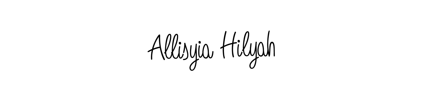How to Draw Allisyia Hilyah signature style? Angelique-Rose-font-FFP is a latest design signature styles for name Allisyia Hilyah. Allisyia Hilyah signature style 5 images and pictures png