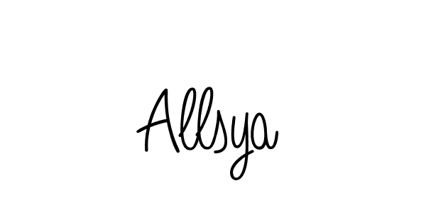 Create a beautiful signature design for name Allsya. With this signature (Angelique-Rose-font-FFP) fonts, you can make a handwritten signature for free. Allsya signature style 5 images and pictures png