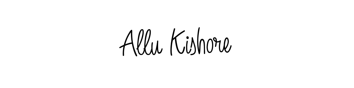 Make a beautiful signature design for name Allu Kishore. With this signature (Angelique-Rose-font-FFP) style, you can create a handwritten signature for free. Allu Kishore signature style 5 images and pictures png