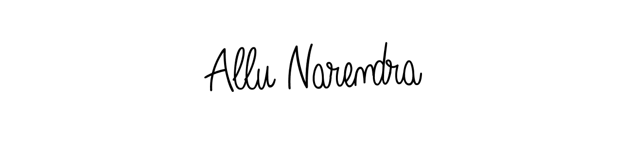 How to make Allu Narendra name signature. Use Angelique-Rose-font-FFP style for creating short signs online. This is the latest handwritten sign. Allu Narendra signature style 5 images and pictures png