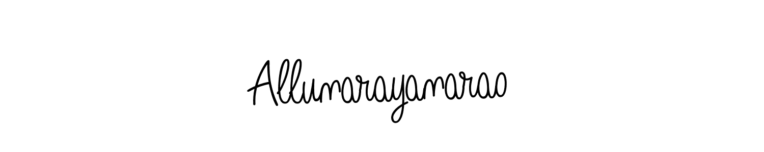 How to Draw Allunarayanarao signature style? Angelique-Rose-font-FFP is a latest design signature styles for name Allunarayanarao. Allunarayanarao signature style 5 images and pictures png