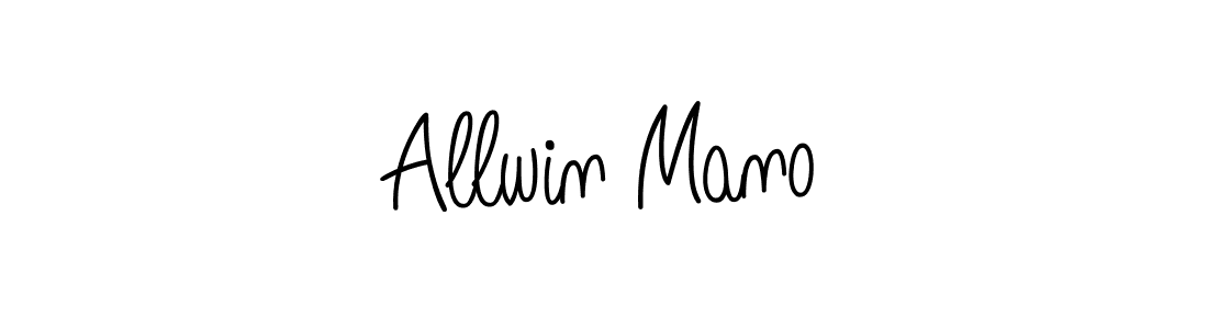 Use a signature maker to create a handwritten signature online. With this signature software, you can design (Angelique-Rose-font-FFP) your own signature for name Allwin Mano. Allwin Mano signature style 5 images and pictures png