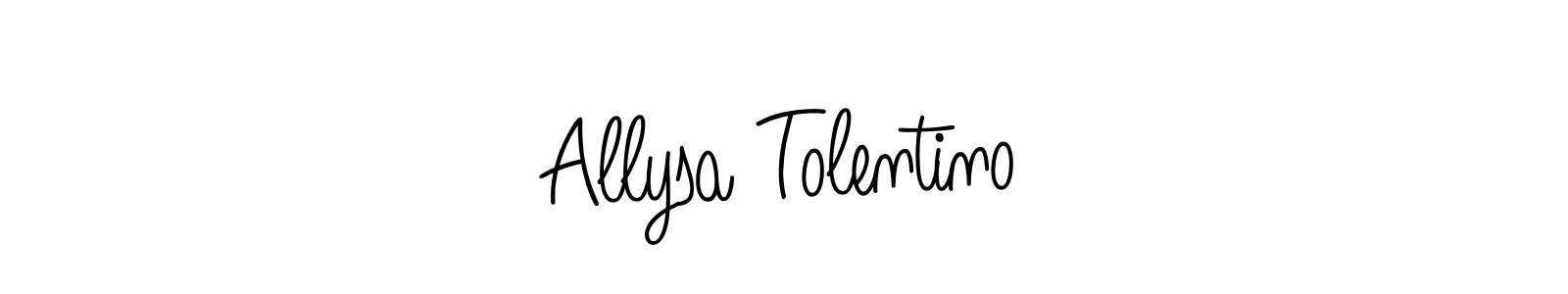 The best way (Angelique-Rose-font-FFP) to make a short signature is to pick only two or three words in your name. The name Allysa Tolentino include a total of six letters. For converting this name. Allysa Tolentino signature style 5 images and pictures png