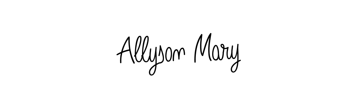 You should practise on your own different ways (Angelique-Rose-font-FFP) to write your name (Allyson Mary) in signature. don't let someone else do it for you. Allyson Mary signature style 5 images and pictures png
