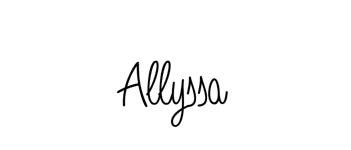 You should practise on your own different ways (Angelique-Rose-font-FFP) to write your name (Allyssa) in signature. don't let someone else do it for you. Allyssa signature style 5 images and pictures png