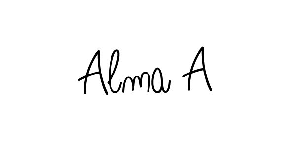 Use a signature maker to create a handwritten signature online. With this signature software, you can design (Angelique-Rose-font-FFP) your own signature for name Alma A. Alma A signature style 5 images and pictures png