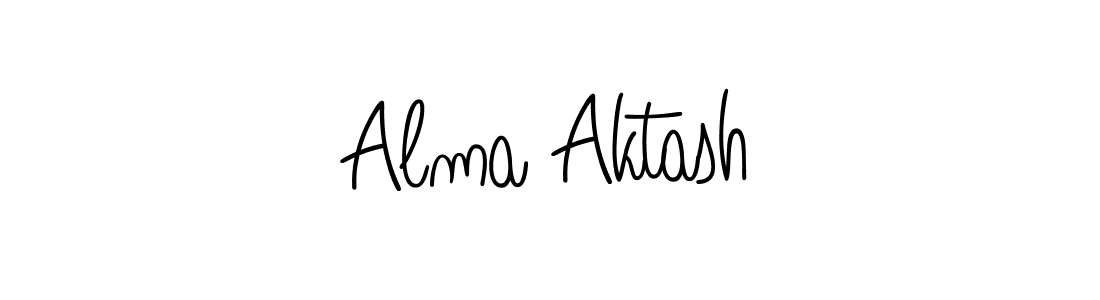 The best way (Angelique-Rose-font-FFP) to make a short signature is to pick only two or three words in your name. The name Alma Aktash include a total of six letters. For converting this name. Alma Aktash signature style 5 images and pictures png