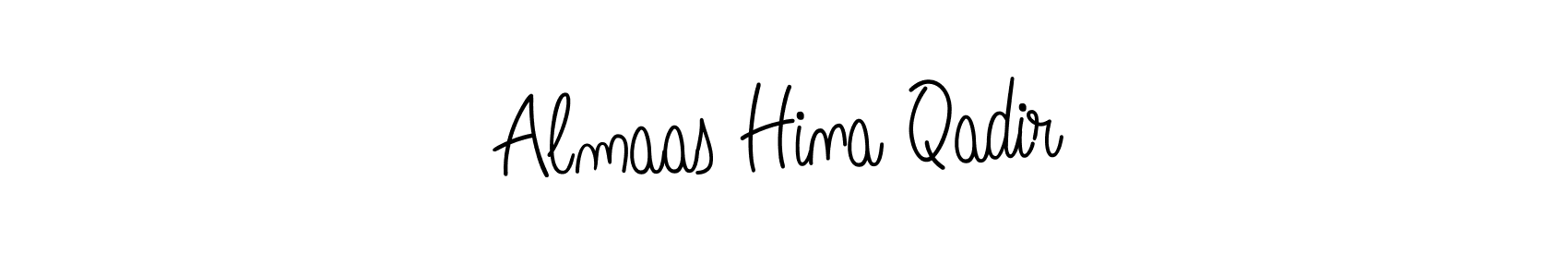 Make a beautiful signature design for name Almaas Hina Qadir. With this signature (Angelique-Rose-font-FFP) style, you can create a handwritten signature for free. Almaas Hina Qadir signature style 5 images and pictures png