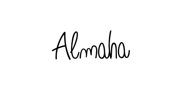 Use a signature maker to create a handwritten signature online. With this signature software, you can design (Angelique-Rose-font-FFP) your own signature for name Almaha. Almaha signature style 5 images and pictures png